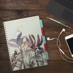 Blok A4/100l 80g Afrika pastel zelený spirála s rozřaďovačem